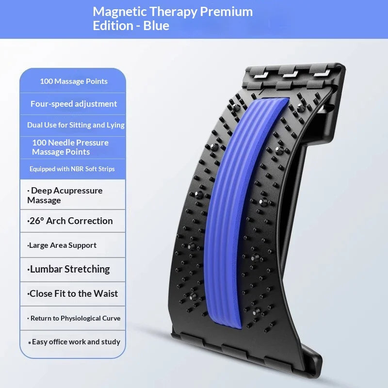 Lumbar Back Stretcher 4 Level Adjustable Support Board Corrector for Lower Back Pain Relief for Home Office Work Use