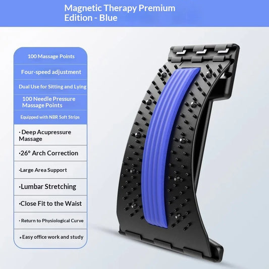 Lumbar Back Stretcher 4 Level Adjustable Support Board Corrector for Lower Back Pain Relief for Home Office Work Use