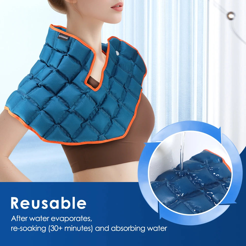 Large Hot & Ice Compress Self-Absorbing Water Shawl Pad Reusable Polymer Resin Ice Pack for Back Knee Neck Shoulder Ankle Sprain