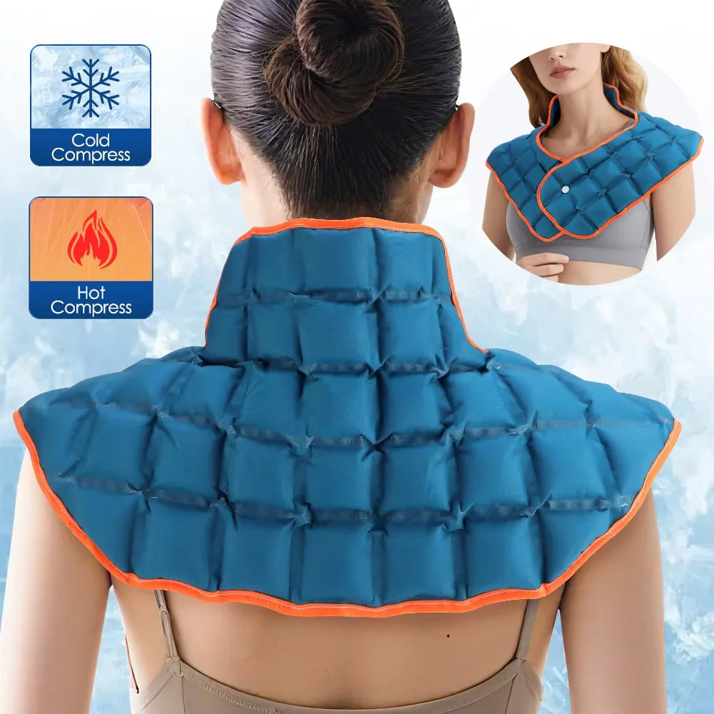 Large Hot & Ice Compress Self-Absorbing Water Shawl Pad Reusable Polymer Resin Ice Pack for Back Knee Neck Shoulder Ankle Sprain