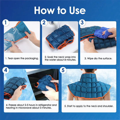 Large Hot & Ice Compress Self-Absorbing Water Shawl Pad Reusable Polymer Resin Ice Pack for Back Knee Neck Shoulder Ankle Sprain