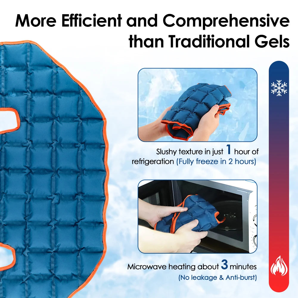 Large Hot & Ice Compress Self-Absorbing Water Shawl Pad Reusable Polymer Resin Ice Pack for Back Knee Neck Shoulder Ankle Sprain